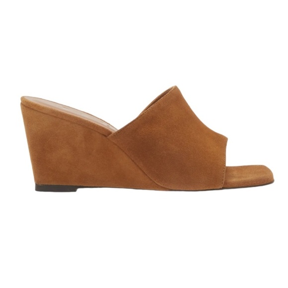 STAUD Shoes - STAUD Blair Suede Wedge Slide Sandal in tan-Size EU38/US8